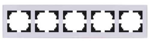 Рамка горизонтальная Lezard Rain 5-м. белый фото Рамка горизонтальная Lezard Rain 5-м. белый картинка